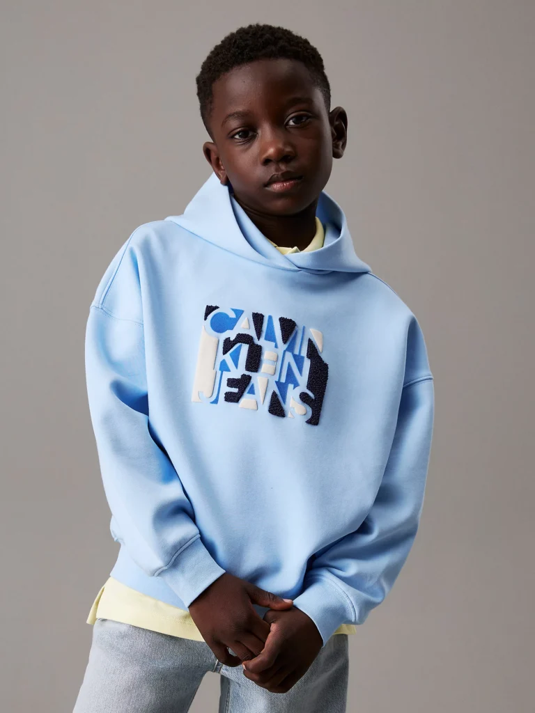 Calvin Klein Felpa con cappuccio e logo retata taglio relaxed